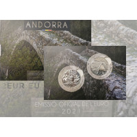 ANDORRE 1,25 EURO 2021 - Patrimoine culturel d'Andorre - Narcissus Poeticus - Pont Margineda