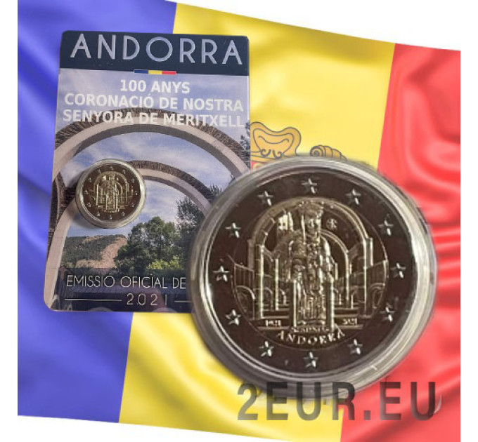  Andorre 2 euro BU coincard 2021 - 100ème anniversaire du couronnement - Notre Dame de Meritxell