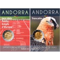 Andorre 2 euros BU coincard 2025 - Jeux des petits États d'Europe + Gypaète barbu
