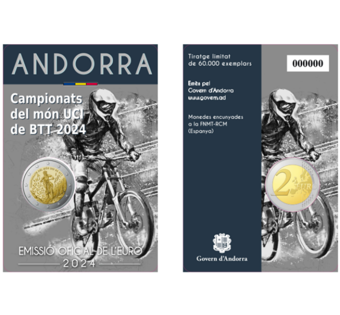Andorre 2 euros BU coincard 2024 - Championnats du Monde Mountain Bike UCI en Andorre