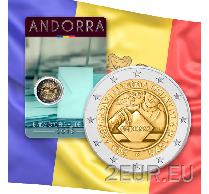 Andorra 2 euro BU Coincard - 2015 - 30 ans depuis que 18 ans est devenu l'âge légal  