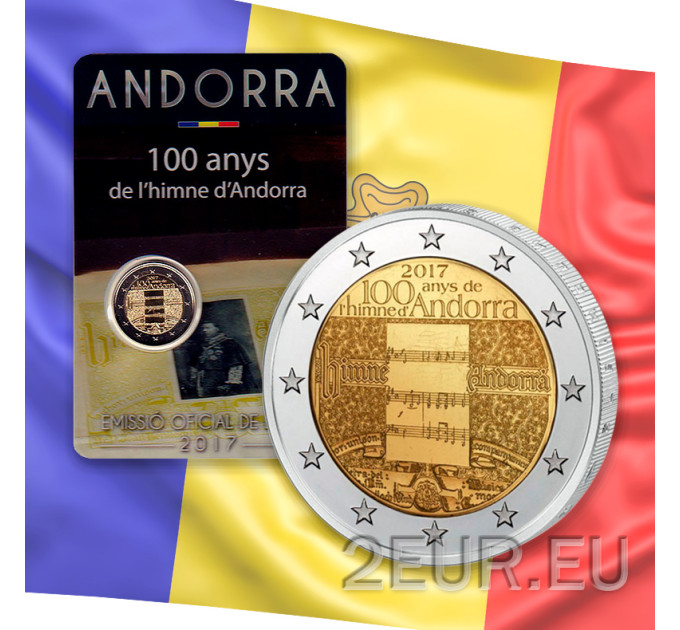 Andorra 2 euro BU Coincard - 2017 - 100 ans de l'hymne d'Andorre  