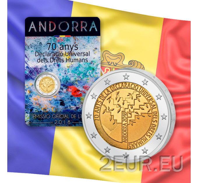 Andorra 2 euro BU Coincard - 2018 - 70e anniversaire de la Déclaration universelle des droits de l'homme  