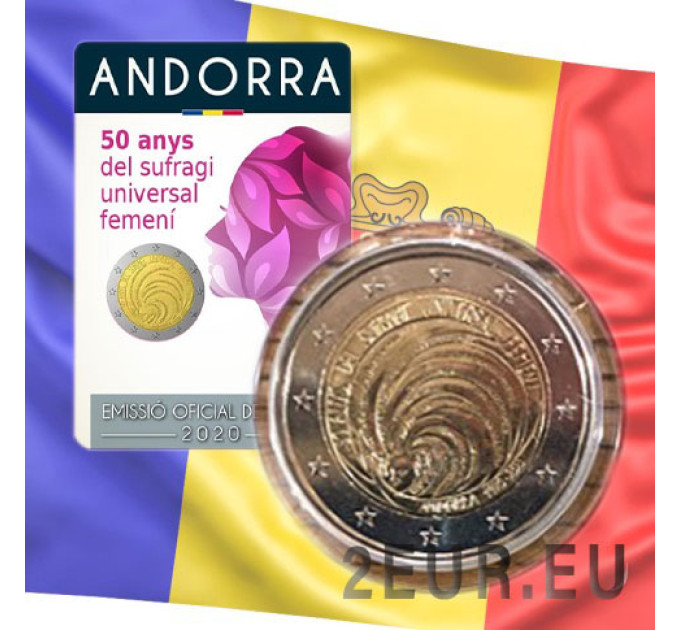 Andorra 2 euro BU Coincard - 2020 - 50 ans depuis l'introduction du droit de vote des femmes en Andorre