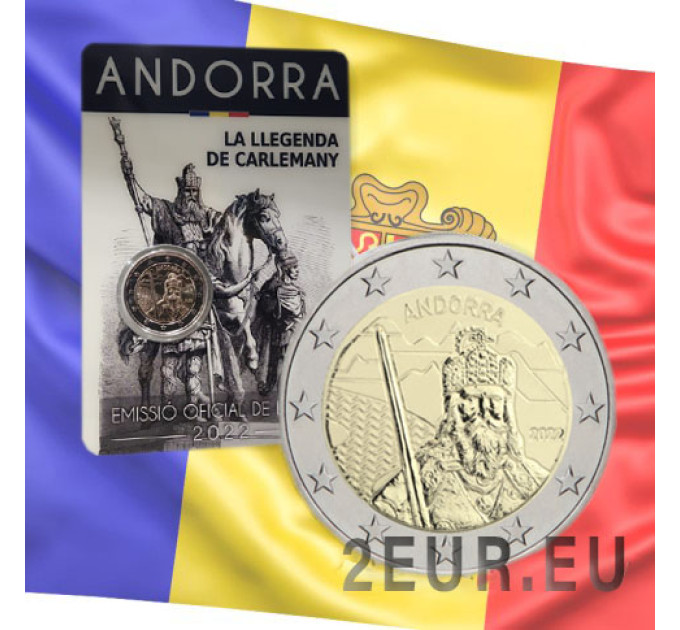 Andorre 2 euros BU coincard 2022 - La légende de Charlemagne