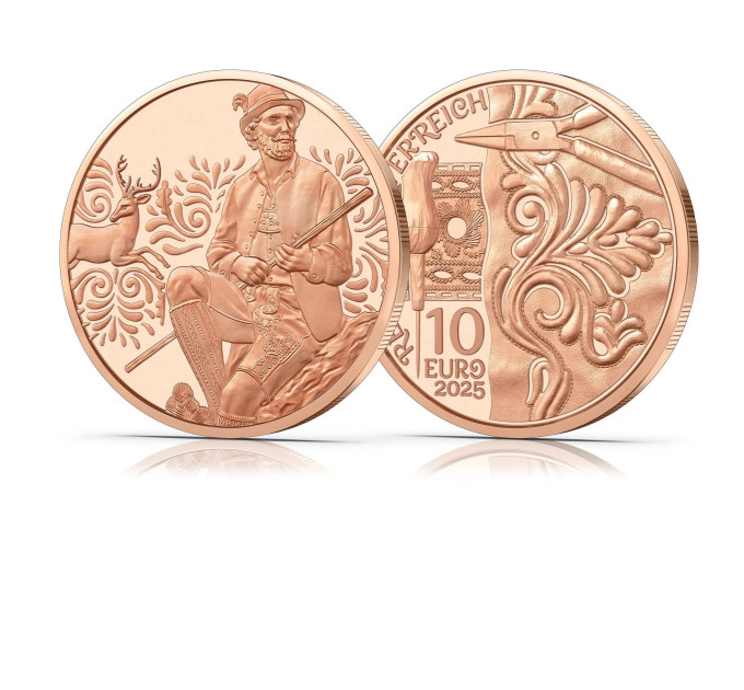 Autriche Pièce de 10 euros 2025 - Aufdirndln – Cuir