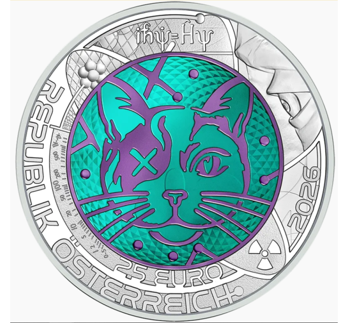 Autriche 25 euro Pièce de niobium en argent 2026 - Physique quantique. Hormone de croissance