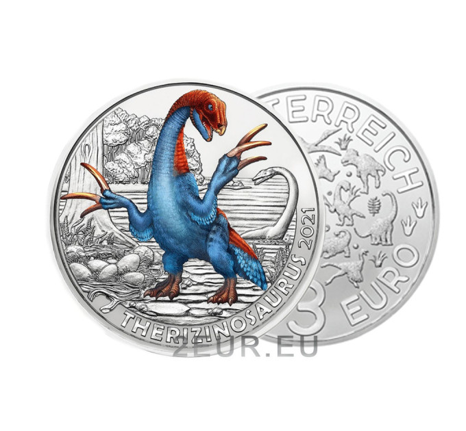 Autriche Pièce 3 euro 2021 - Terizinosavr