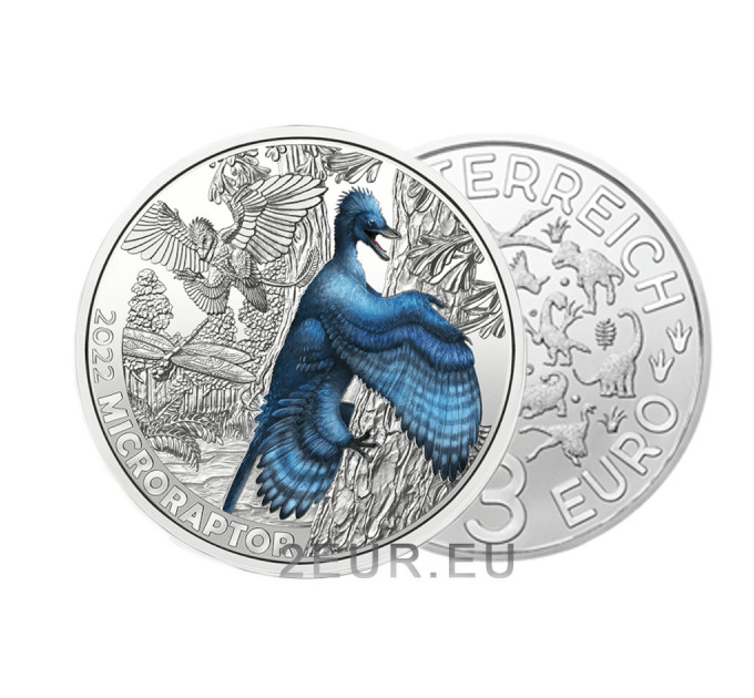 Autriche Pièce 3 Euro 2022 - Microraptor