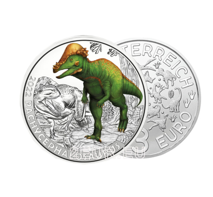 Autriche Pièce 3 Euro 2022-2 - Pachycephalosaurus