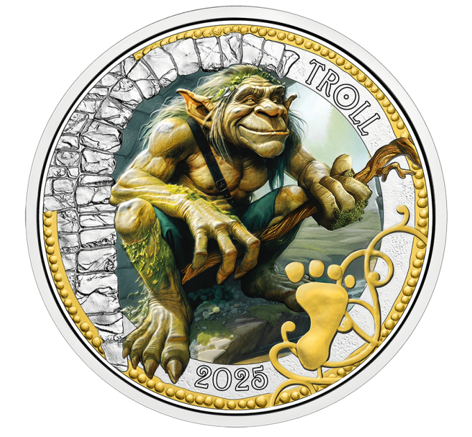 Autriche Pièce 3 Euro 2025 - Créatures mythiques - Troll