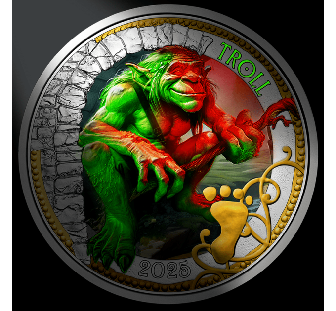 Autriche Pièce 3 Euro 2025 - Créatures mythiques - Troll