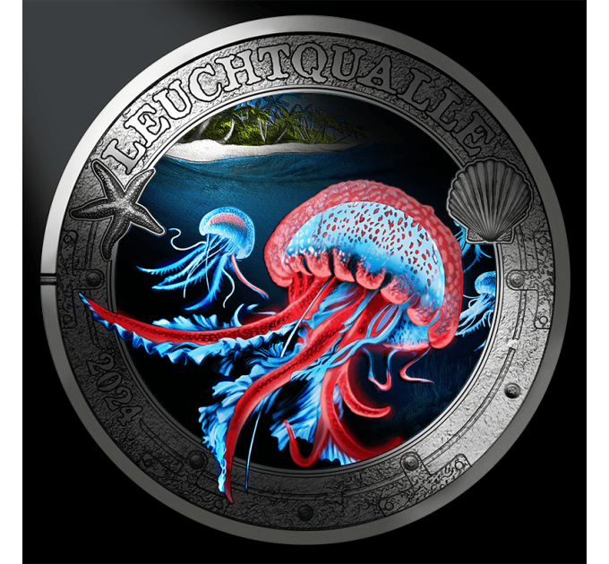 Autriche Pièce 3 Euro 2024 - Vie marine lumineuse - Méduse lumineuse