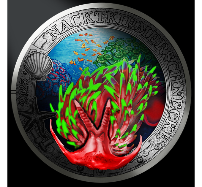 Autriche Pièce 3 Euro 2025 - Vie marine lumineuse - Nudibranche Dorid