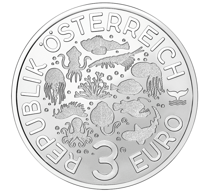 Autriche Pièce 3 Euro 2025 - Vie marine lumineuse - Poisson-scorpion diable
