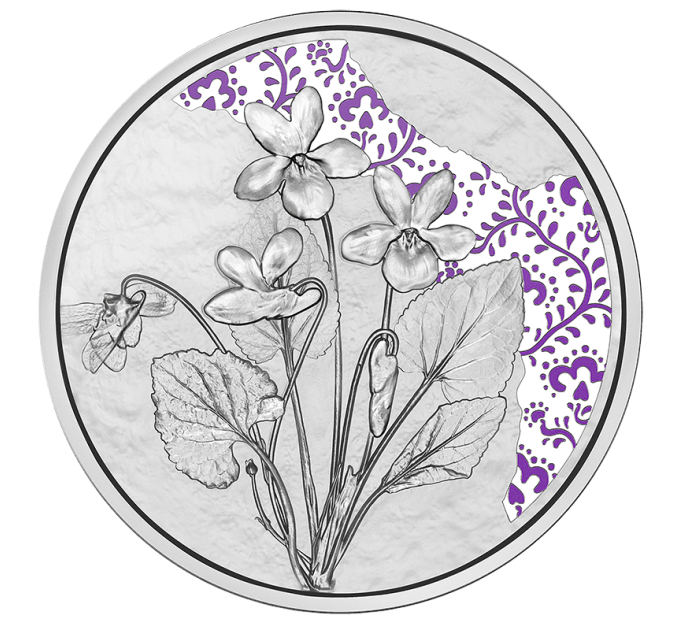  Autriche 10 euro  Pièce d'argent Proof 2024 - Violette