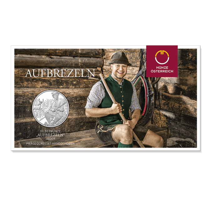  Autriche 10 euro  Pièce d'argent 2025 - Aufdirndln – Cuir