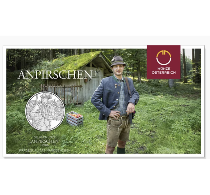  Autriche 10 euro  Pièce d'argent 2026 - Aufdirndln – Anpirschen - Corne