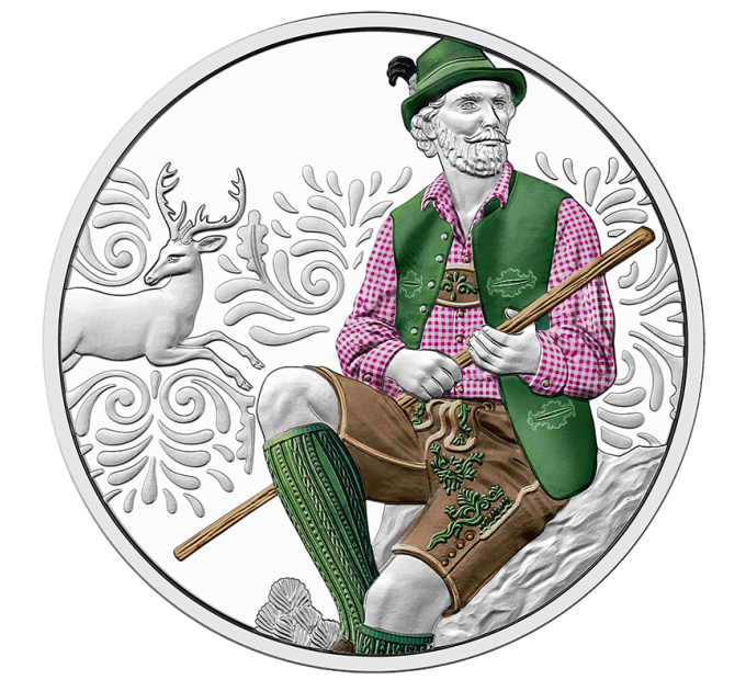  Autriche 10 euro  Pièce d'argent Proof 2025 - Falda dirndln – Cuir