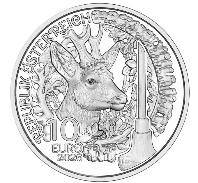  Autriche 10 euro  Pièce d'argent Proof 2026 - Falda dirndln – Anpirschen - Corne