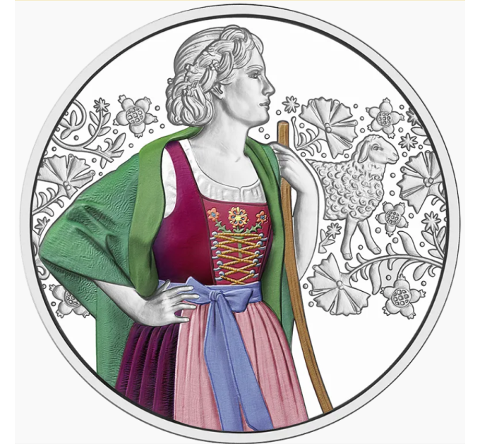  Autriche 10 euro  Pièce d'argent Proof 2026 - Falda dirndln – Loden