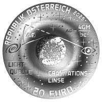 Autriche 20 euros Pièce d'argent 2025 – L'univers inexploré – Bague Einstein