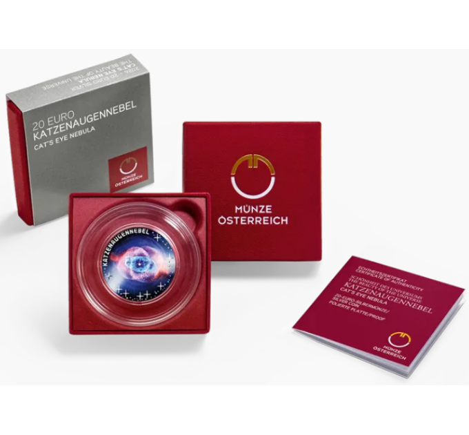 Autriche 20 euros Pièce d'argent 2026 – L'univers inexploré – Nébuleuse de l'Œil de Chat