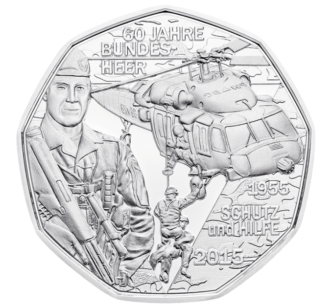 Autriche 5 euros Pièce d'argent 2015 - Forces armées autrichiennes