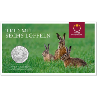 Autriche 5 euros Pièce d'argent 2026 - Les Trois Lapins de Dürer