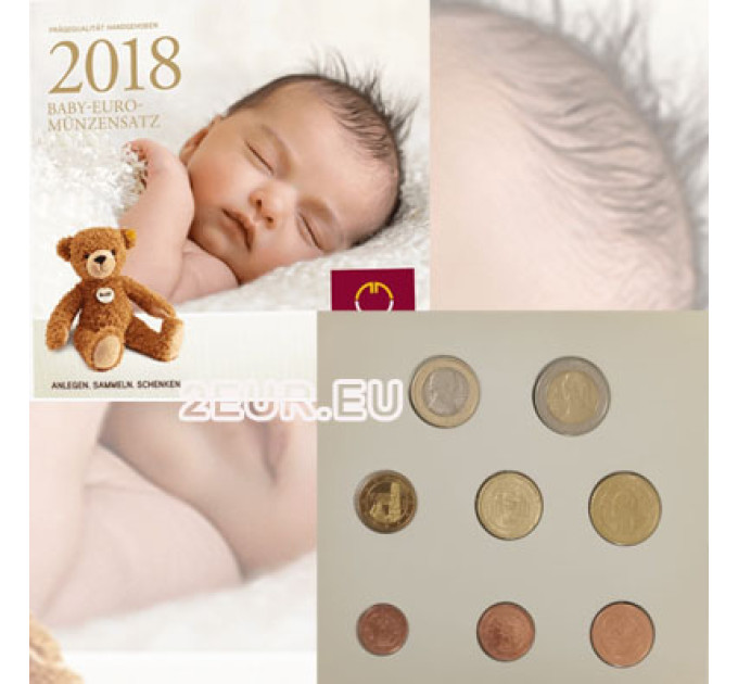 Autriche Série euro BU 2018 - ENSEMBLES DE MONNAIES POUR BÉBÉ