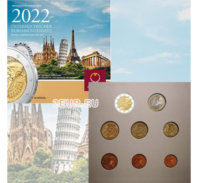 Autriche Série euro BU 2022 - 35 ans du programme Erasmus