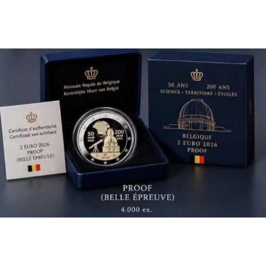 Belgique 2 euros proof 2026 - L'Institut Géographique National (ING)