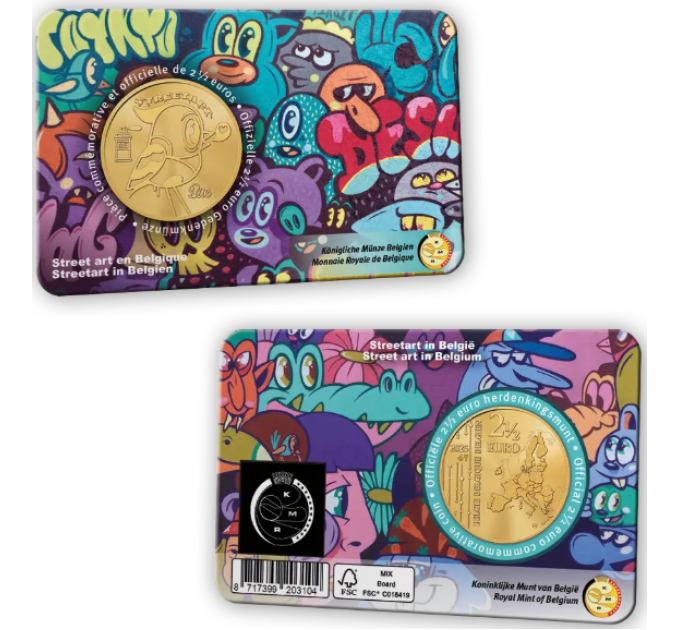 Belgique 2,5 euro BU 2025 - Le street art en Belgique - NL+FR