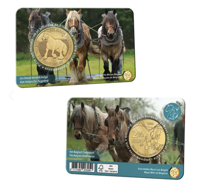 Belgique 2,5 euro BU 2026 - le cheval de trait belge - NL+FR
