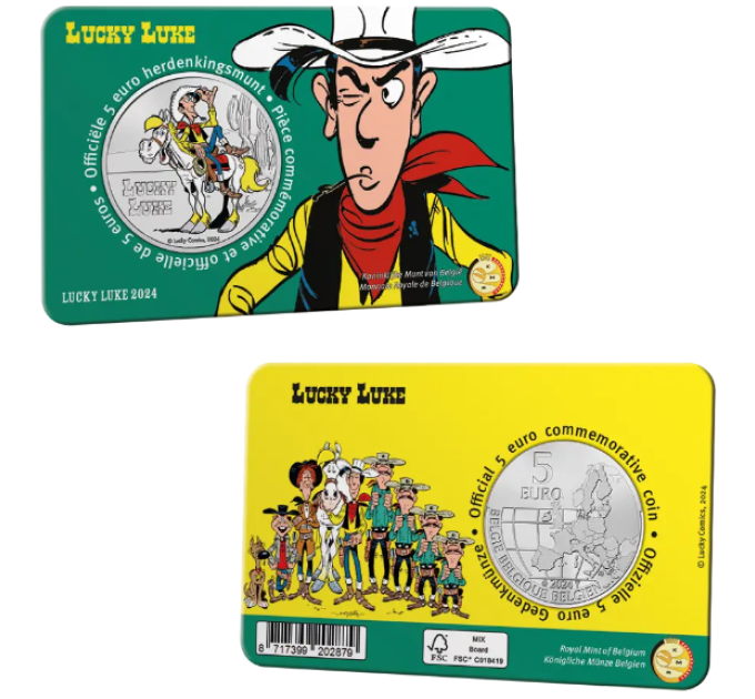 Belgique 5 euros BU 2024 - Lucky Luke - Couleur