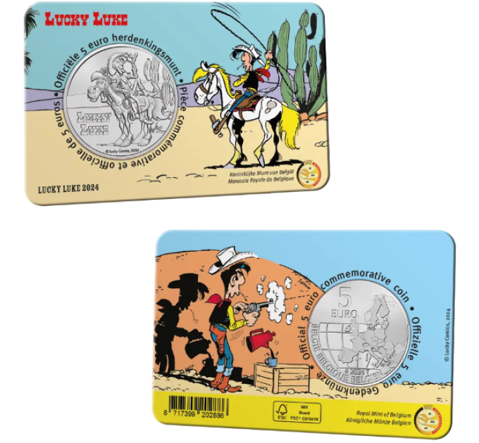 Belgique 5 euros BU 2024 - Lucky Luke - Relief