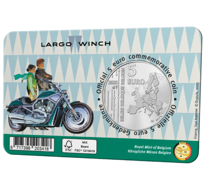 Belgique 5 euros BU 2025 - Largo Winch - Couleur