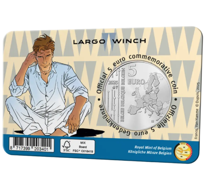 Belgique 5 euros BU 2025 - Largo Winch - Relief