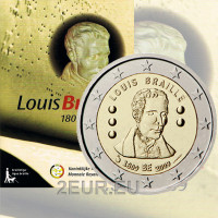 Belgique 2 euros BU 2009 - Louis Braille 