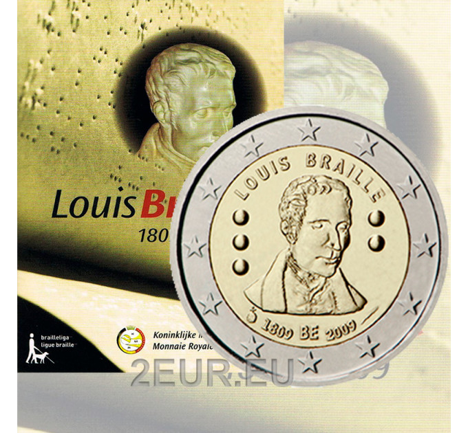 Belgique 2 euros BU 2009 - Louis Braille 