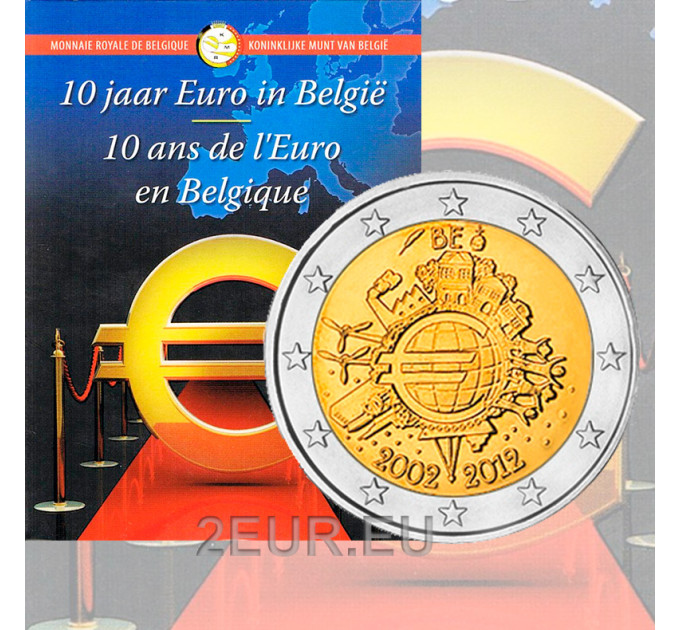 Belgique 2 euros BU 2012 - 10 ans d'euro cash 