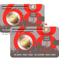 Belgique 2 euros BU 2018 - 50e anniversaire des événements de mai 1968 en Belgique - Révolte étudiante - NL+FR