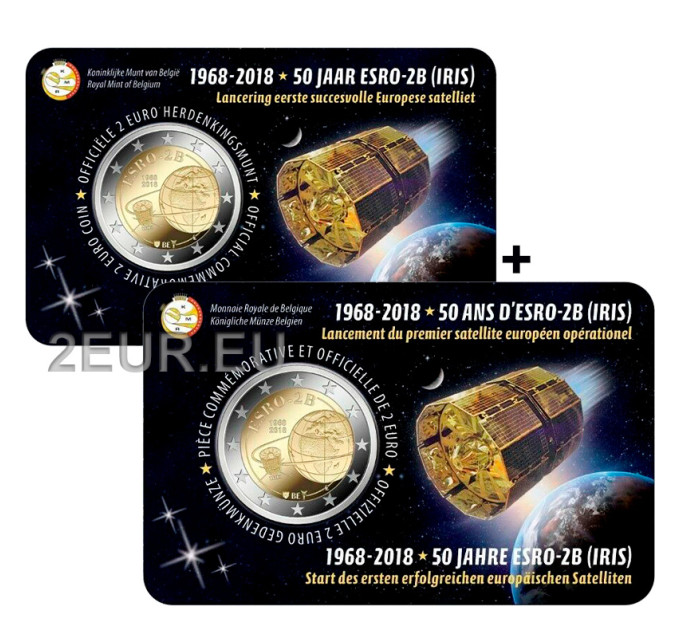 Belgique 2 euros BU 2018 - Satellite européen ESRO 2B - NL+FR
