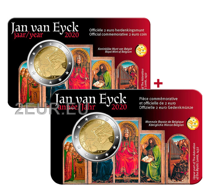 Belgique 2 euros BU 2020 - Jan van Eyck - NL+FR