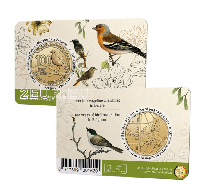 Belgique 2,5 euros BU 2022 - 100 ans de protection des oiseaux en Belgique - FR