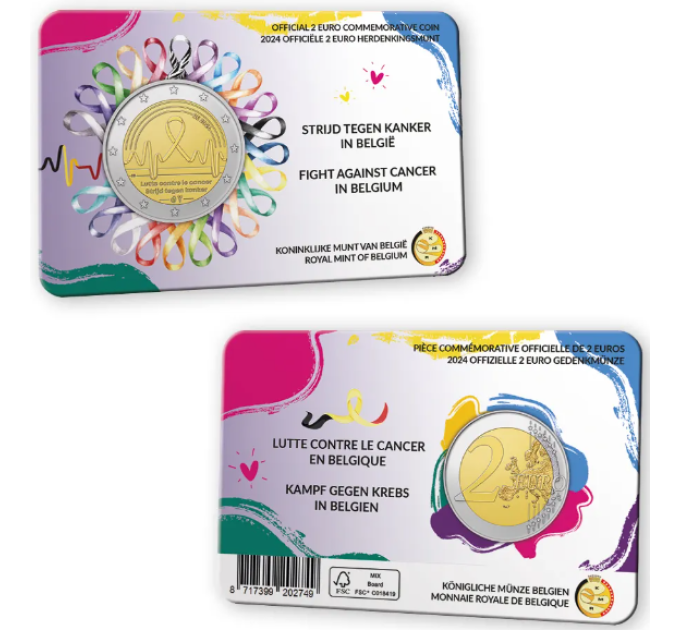 Belgique 2 euros BU 2024 - Lutte contre le cancer - NL+FR