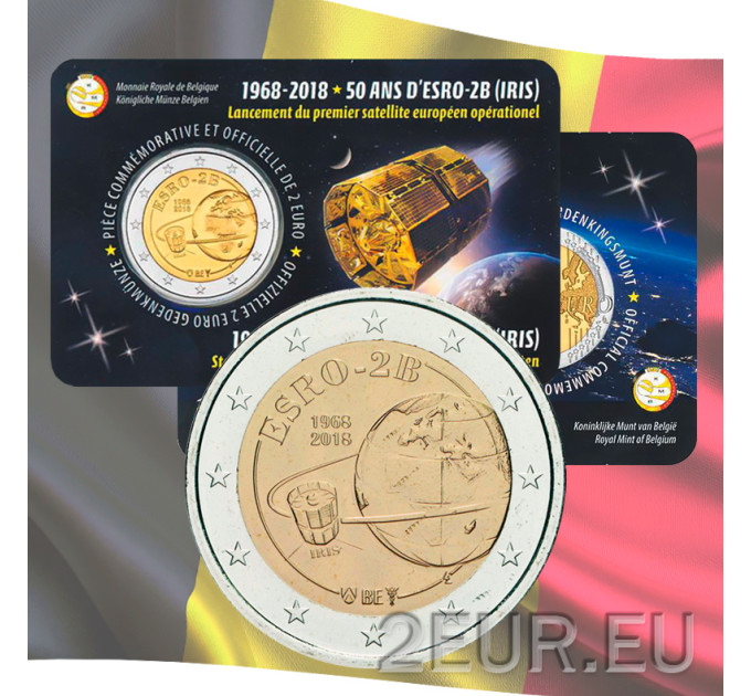 Belgique 2 euros BU 2018 - Satellite européen ESRO 2B - FR