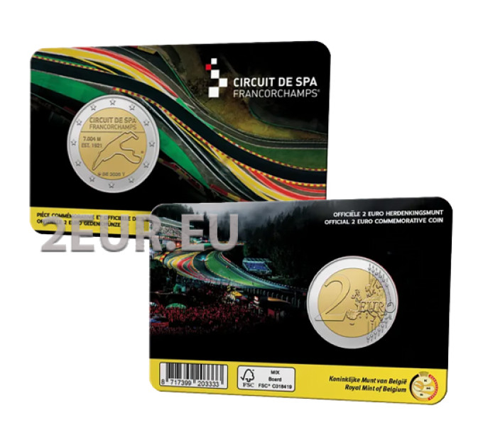 Belgique 2 euros BU 2025 - Circuit de Spa-Francorchamps - FR