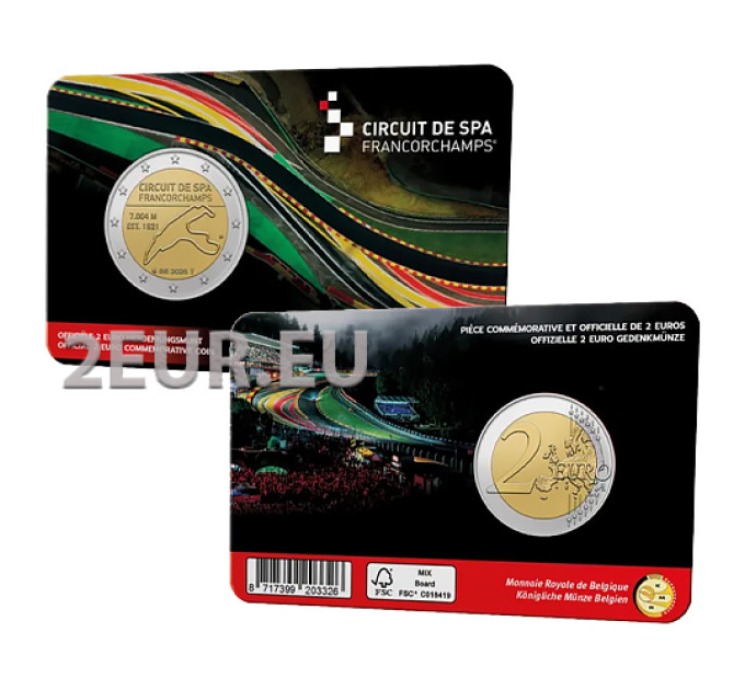 Belgique 2 euros BU 2025 - Circuit de Spa-Francorchamps - NL