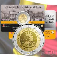 Belgique 2 euros BU 2017 - 200 Ans Université de Liège - FR